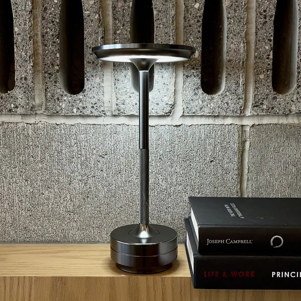 Spun Metal Cordless Table Lamp