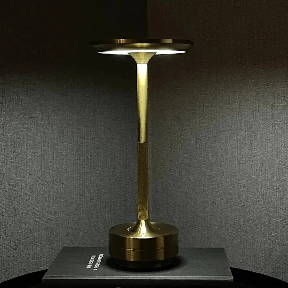 Spun Metal Cordless Table Lamp