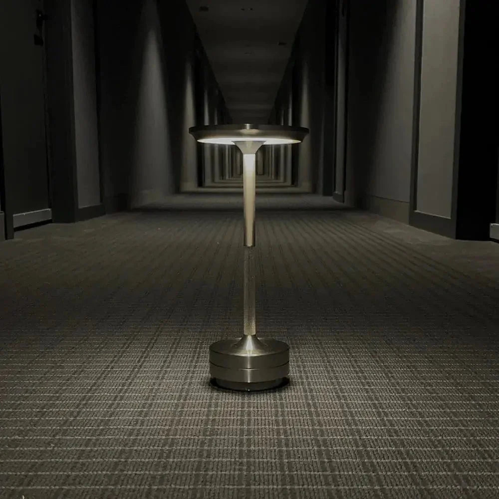 Spun Metal Cordless Table Lamp