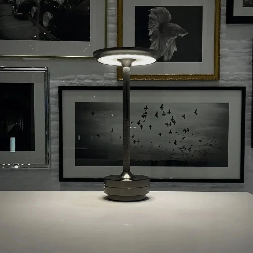 Spun Metal Cordless Table Lamp