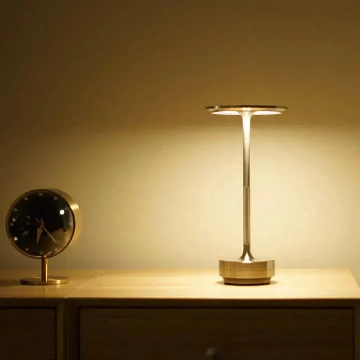 Spun Metal Cordless Table Lamp