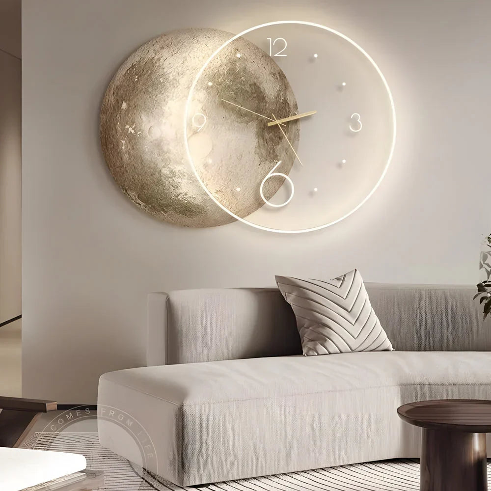 Moon Surface LED Wall Clock