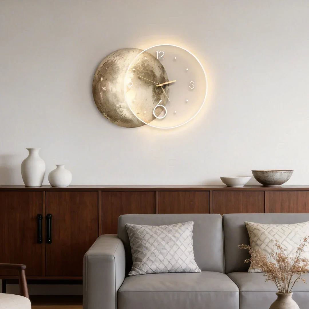 Moon Surface LED Wall Clock