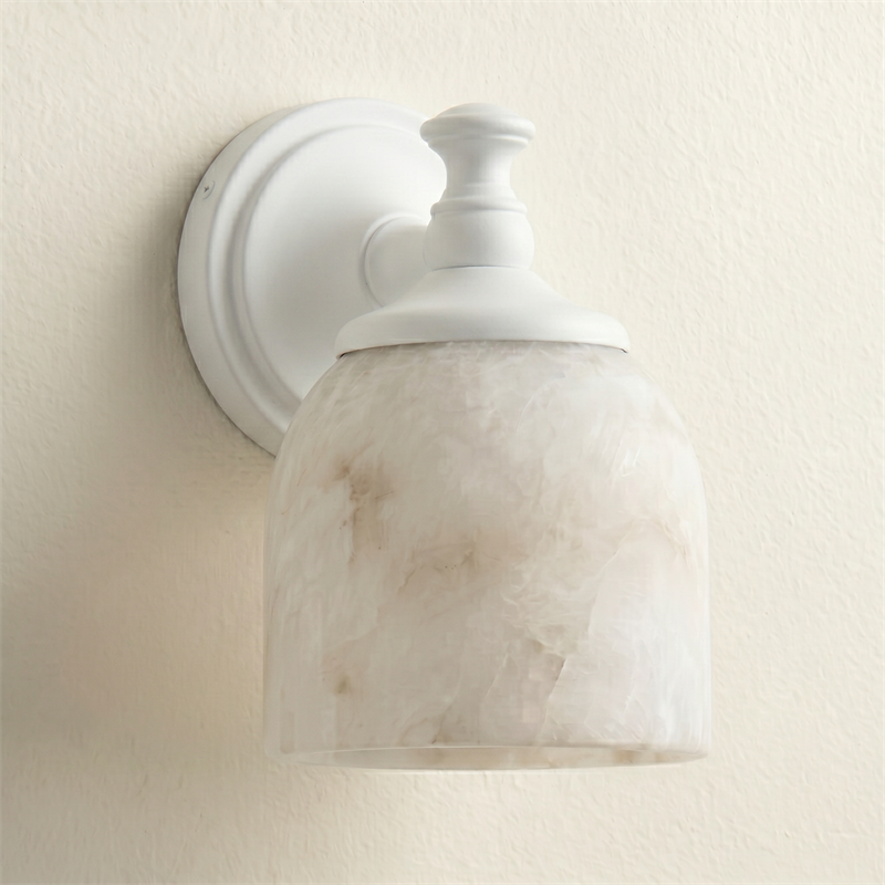 Medallion Milk Glass Sconce